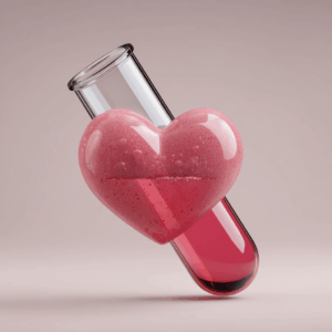 Herz und Reagenzglas